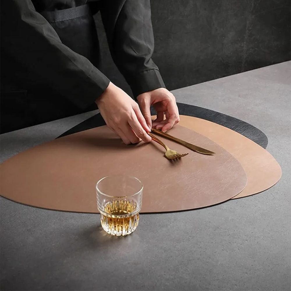 Homestuffbd Pebble Shape Waterproof Heat Resistant Leather Placemats 7 Homestuffbd Pebble Shape Waterproof Heat Resistant Leather Placemats 7