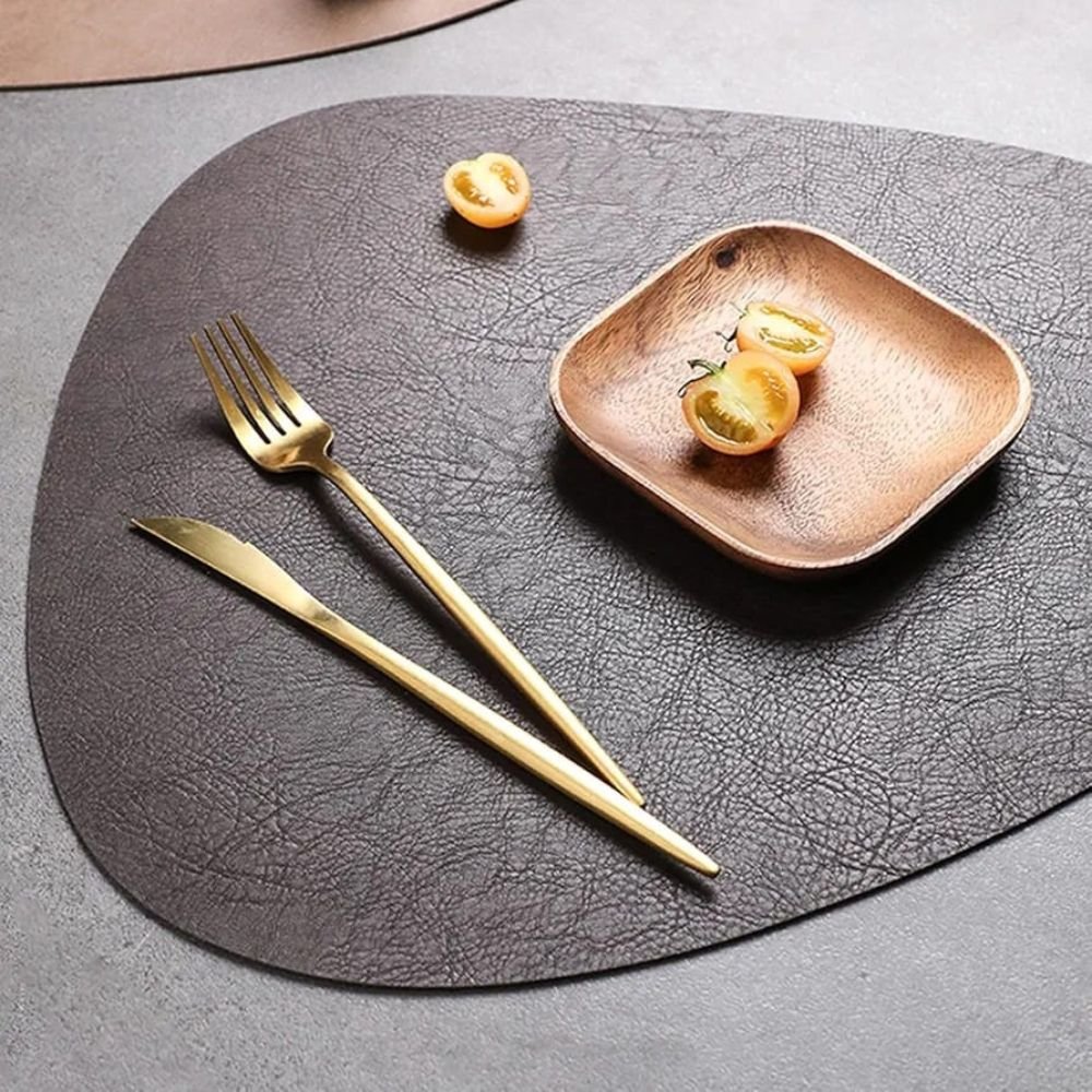 Homestuffbd Pebble Shape Waterproof Heat Resistant Leather Placemats 8 Homestuffbd Pebble Shape Waterproof Heat Resistant Leather Placemats 8