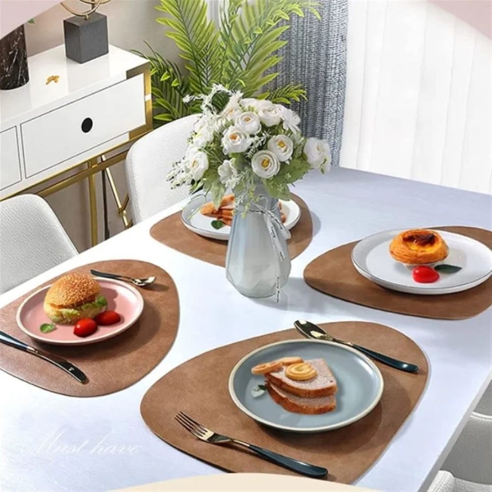 Homestuffbd Pebble Shape Waterproof Heat Resistant Leather Placemats 9 Homestuffbd Pebble Shape Waterproof Heat Resistant Leather Placemats 9