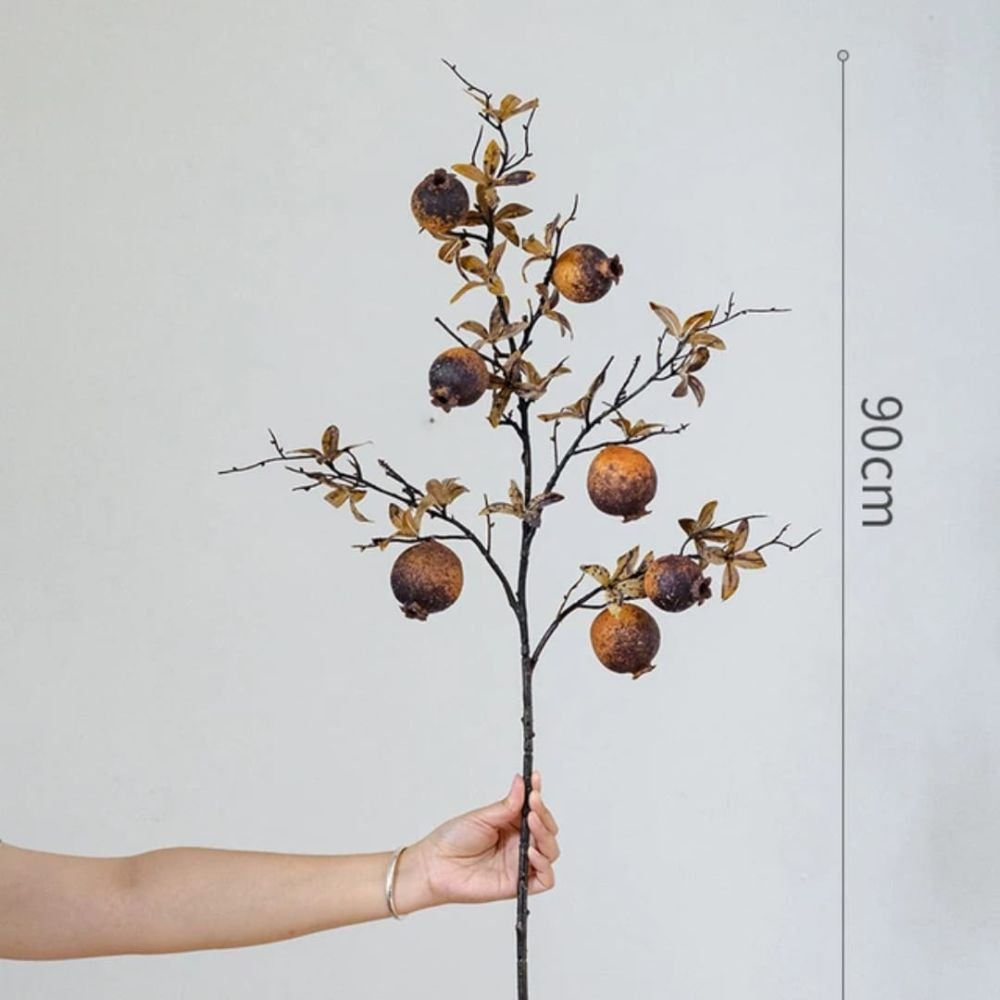 7 Head Artificial Dried Pomegranate Fruit Stem Homestuffbd 1 7 Head Artificial Dried Pomegranate Fruit Stem Homestuffbd 1
