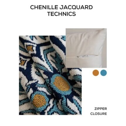 Zellige Medallion Chenille Jacquard Cushion Cover Homestuffbd 4