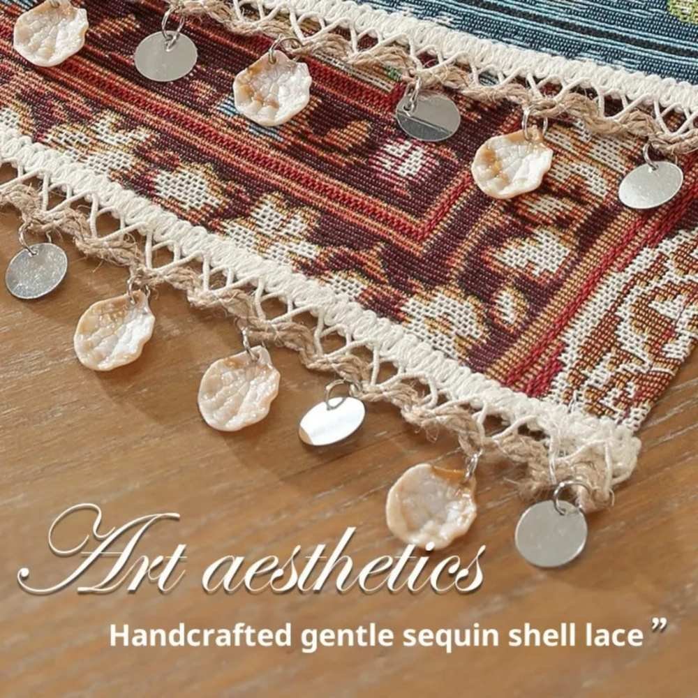Artificial Sea shell Coastal Boho Table Runner Homestuffbd 4 Artificial Sea shell Coastal Boho Table Runner Homestuffbd 4