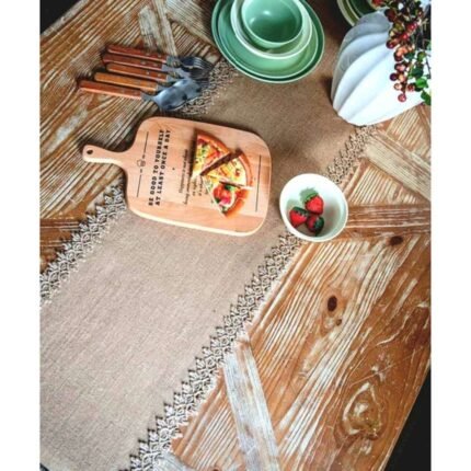 Rustic Boho Burlap Table Runner Homestuffbd 4