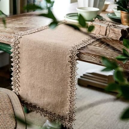 Rustic Boho Burlap Table Runner homestuff21